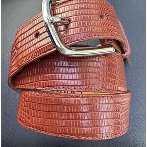 Tecovas Canyon Lizard Belt 38” Silver Tone Hardware Removable Buckle Strap